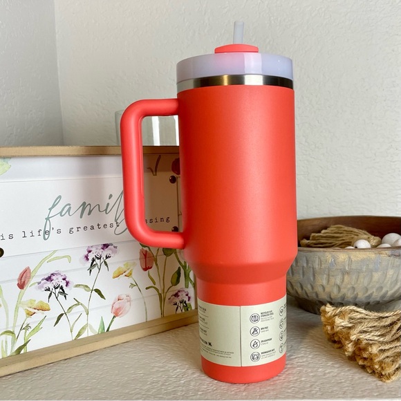 NWT Stanley Quencher H2.0 FlowState 40oz Tumbler Handle - Hot Coral - Picture 5 of 11
